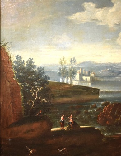 Lake landscape -  workshop of Antonio Diziani (1737-1797) - Paintings & Drawings Style Louis XVI